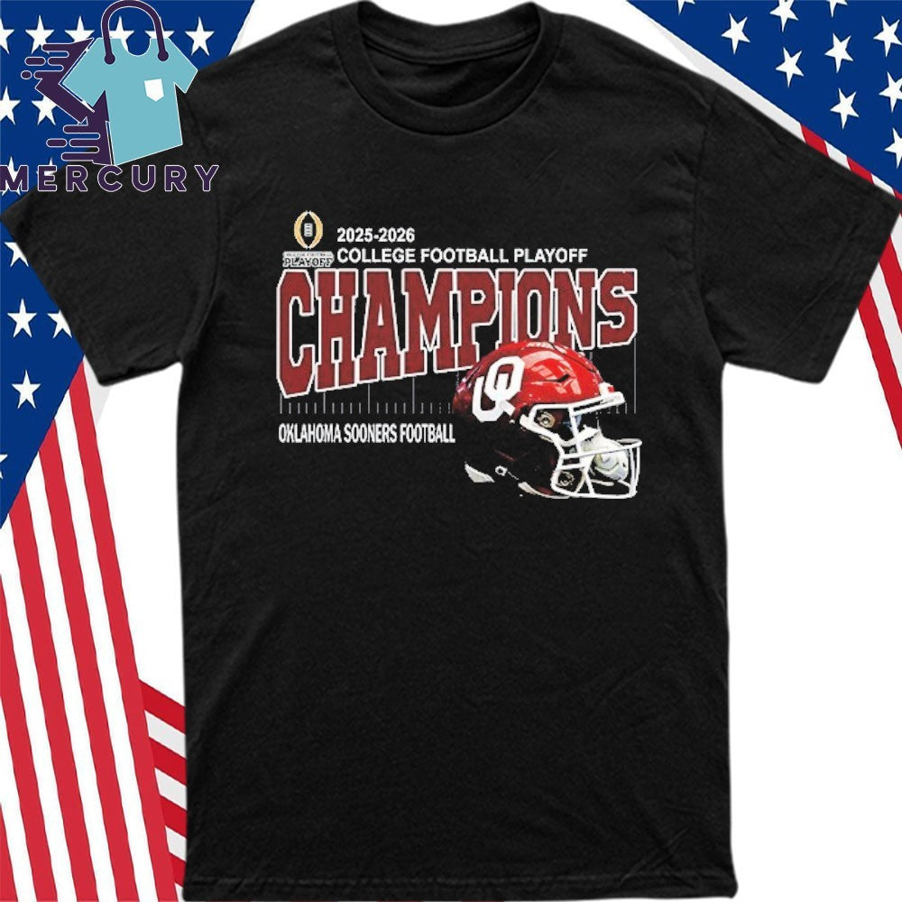 Oklahoma Sooners Football 2025-2026 College Football Playoff Champions Helmet Shirt