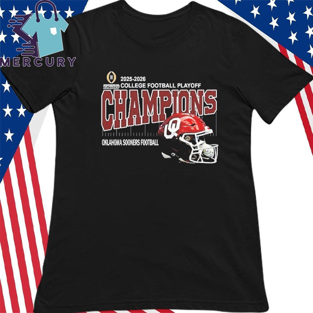 Oklahoma Sooners Football 2025-2026 College Football Playoff Champions Helmet Shirt