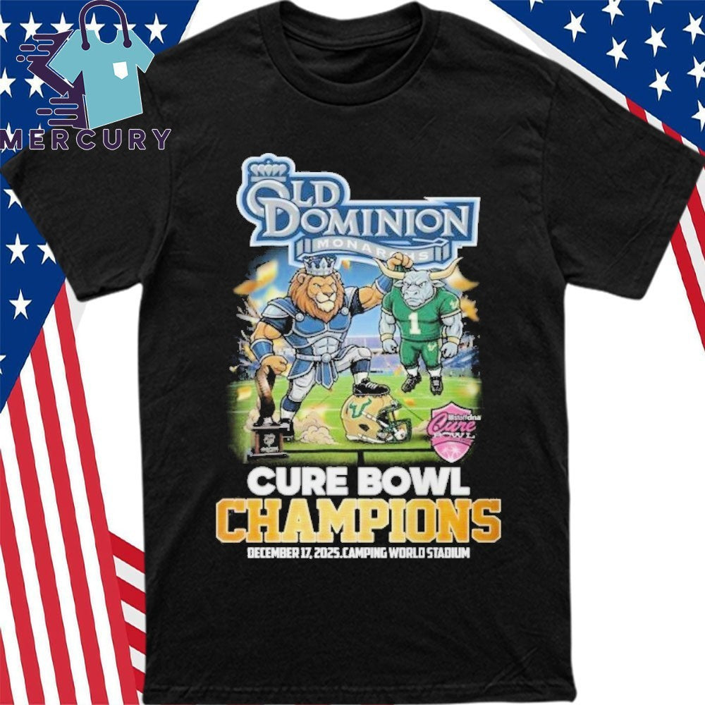 Old Dominion Monarchs 2025 Cure Bowl Champions Mascot Shirt