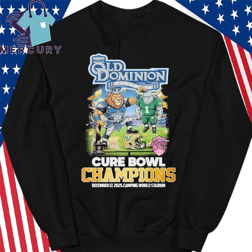 Old Dominion Monarchs 2025 Cure Bowl Champions Mascot Shirt
