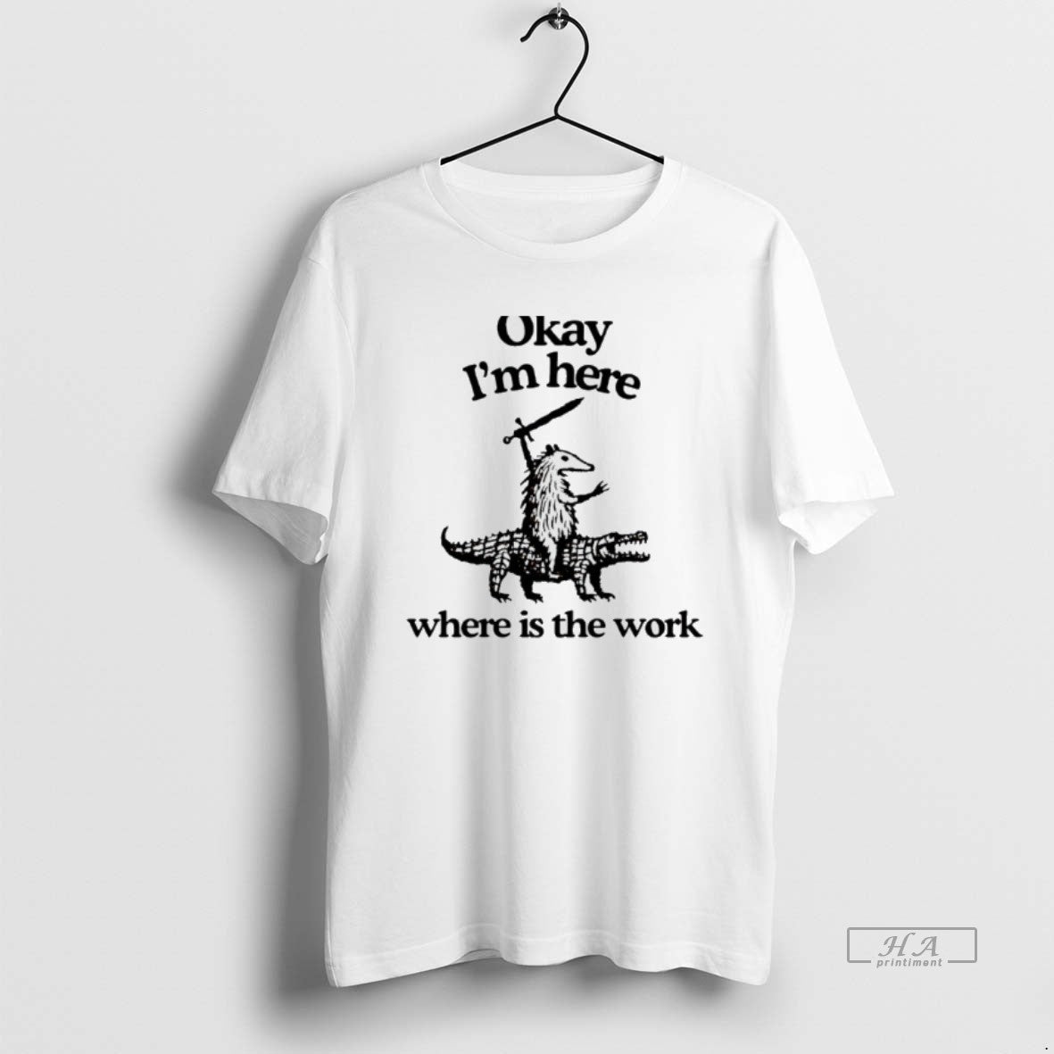 Official Opossum Riding Crocodile Okay Im Here Where Is The Work T-Shirts, Hoodie, Sweatshirt | AU01DripNestTees.com