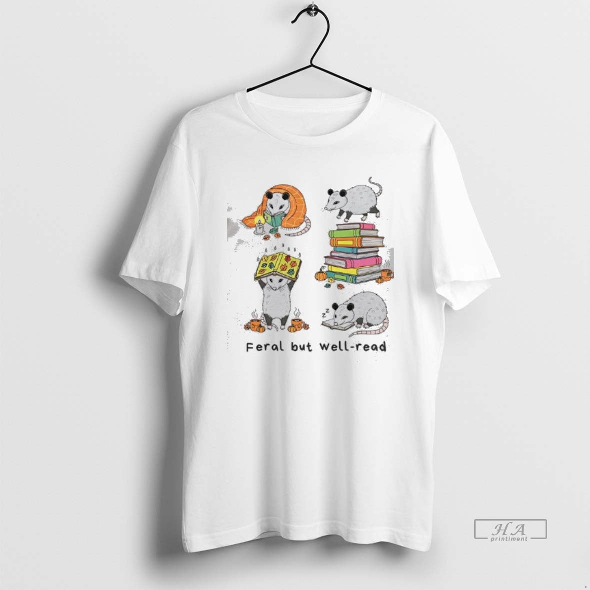 Official Opossums Feral But Well Read T-Shirts, Hoodie, Sweatshirt | AU01DripNestTees.com