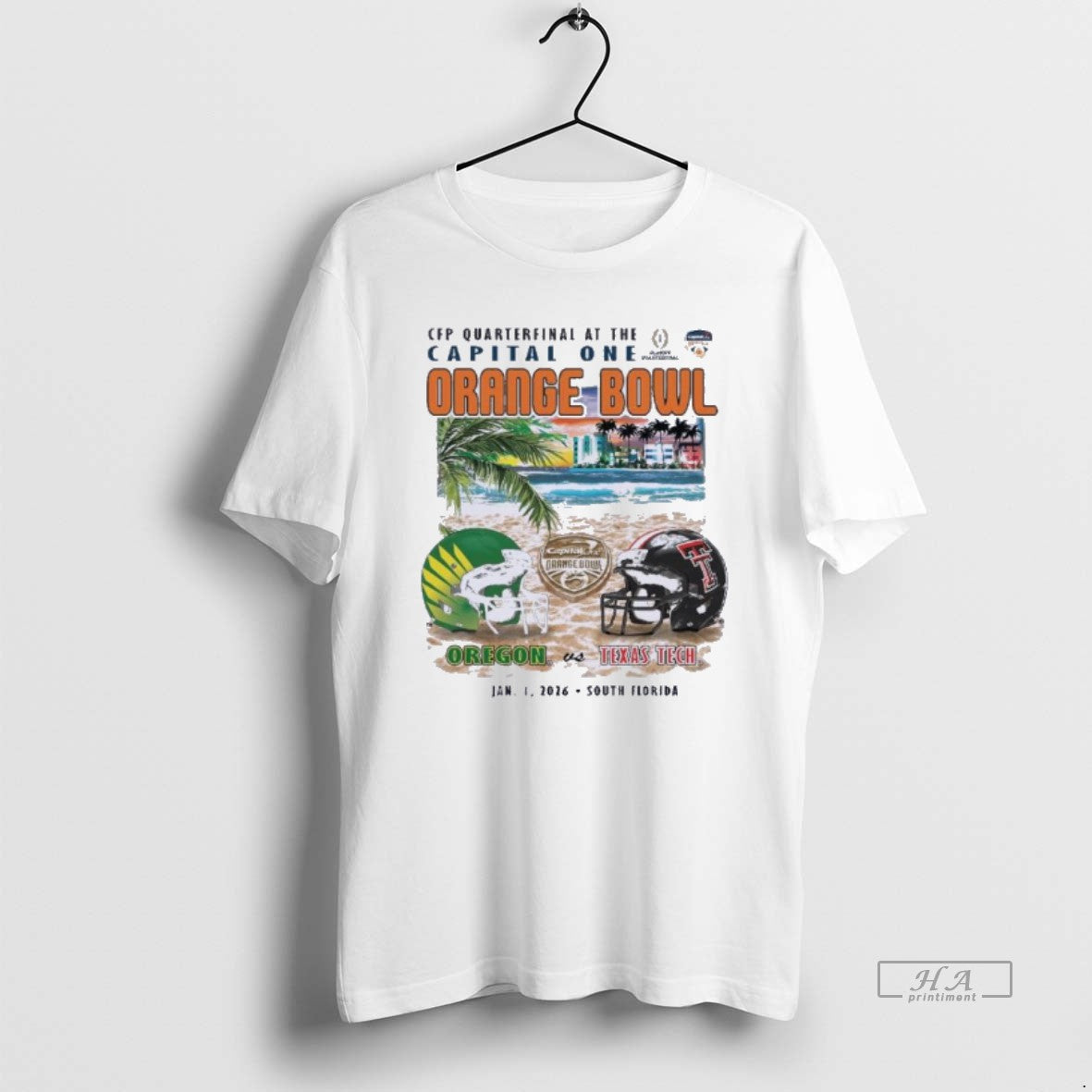 Official Oregon Vs Texas Tech 2026 Orange Bowl Sobe Showdown Beach T-Shirts, Hoodie, Sweatshirt | AU01DripNestTees.com