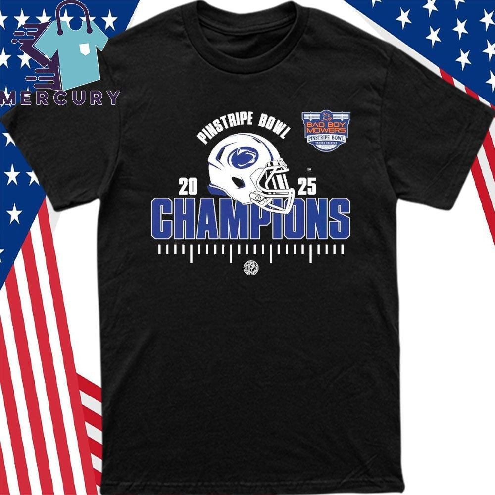 Penn State Nittany Lions 2025 Bad Boy Mowers Pinstripe Bowl Champions NCAA Football Shirt