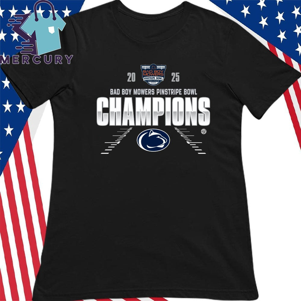 Penn State Nittany Lions 2025 Bad Boy Mowers Pinstripe Bowl Champions Shirt