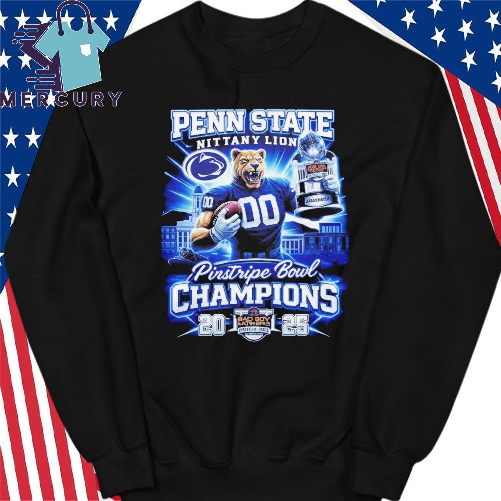 Penn State Nittany Lions 2025 Pinstripe Bowl Champions Mascot Shirt
