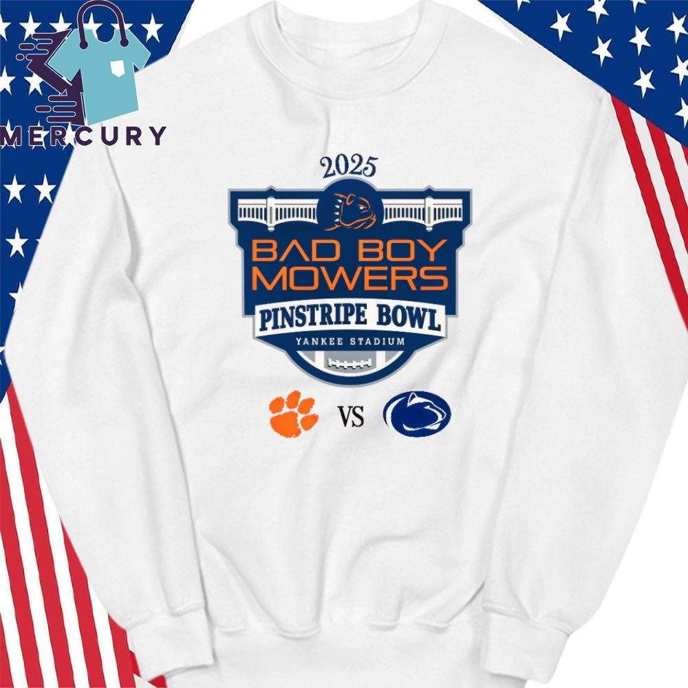 Penn State Nittany Lions Vs Clemson Tigers 2025 Bad Boy Mowers Pinstripe Bowl Shirt