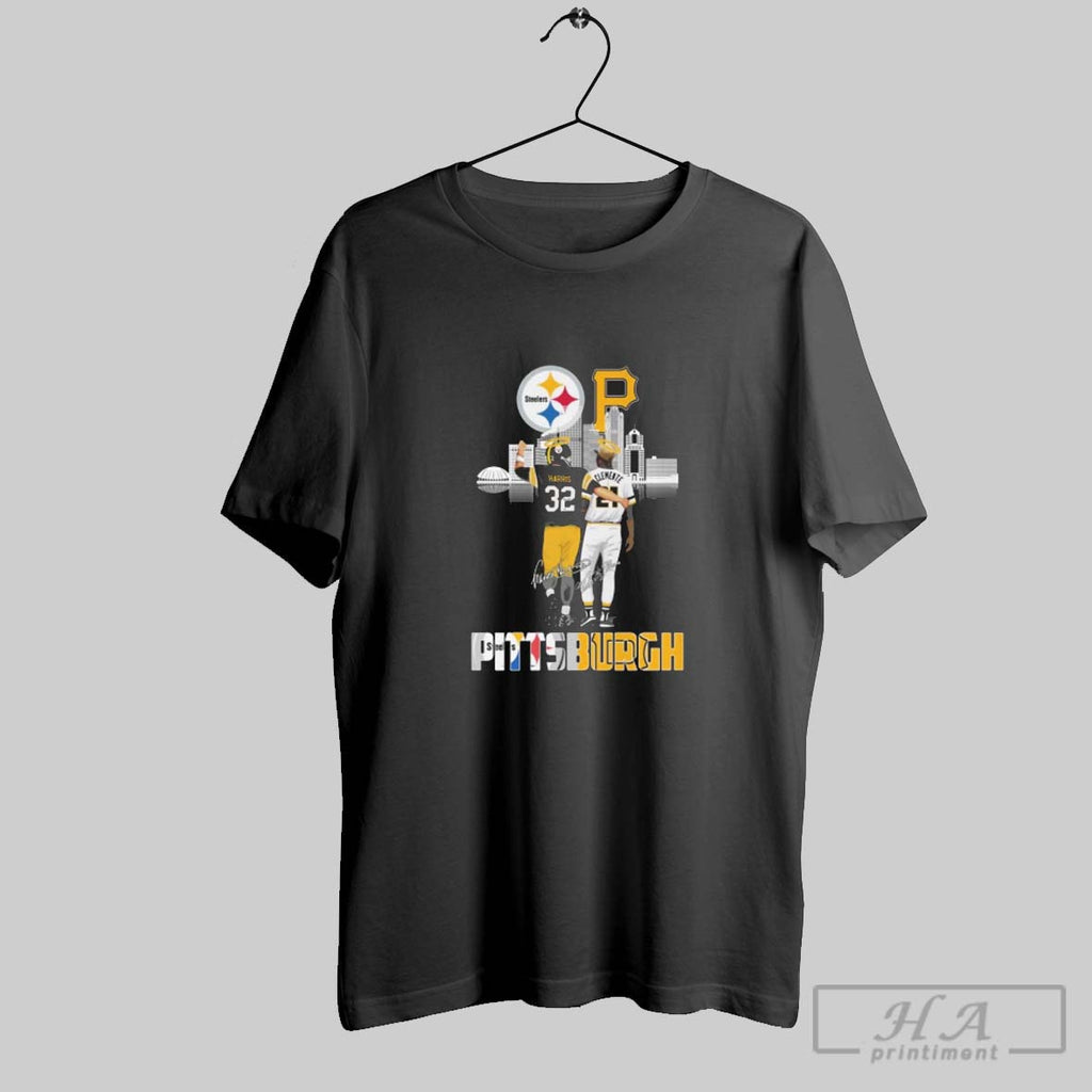 Official Pittsburgh City Sports Harris And Clemente Skyline Signatures