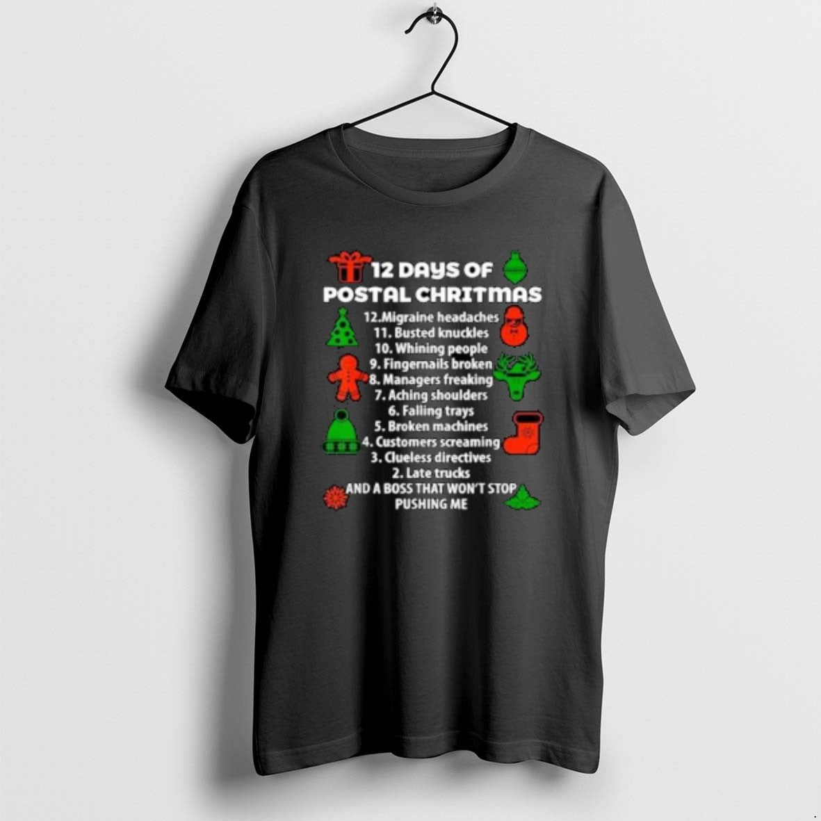 Official Postal Worker 12 Days Of Christmas Funny Circle Black T-Shirts, Hoodie, Sweatshirt | AU01DripNestTees.com