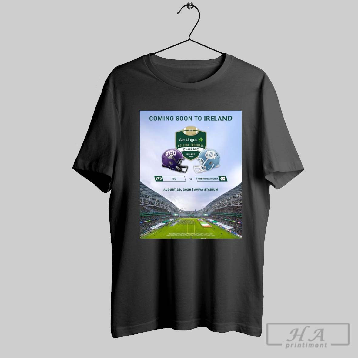 Official Poster Tcu Horned Frogs Vs North Carolina Tar Heels Coming Soon To Ireland August