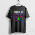 Official Pride Or Die Skull Rainbow Graphic T-Shirts, Hoodie, Sweatshirt | AU01DripNestTees.com