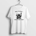 Official Raccoon Okay Im Here Wheres The Work Coffee T-Shirts, Hoodie, Sweatshirt | AU01DripNestTees.com