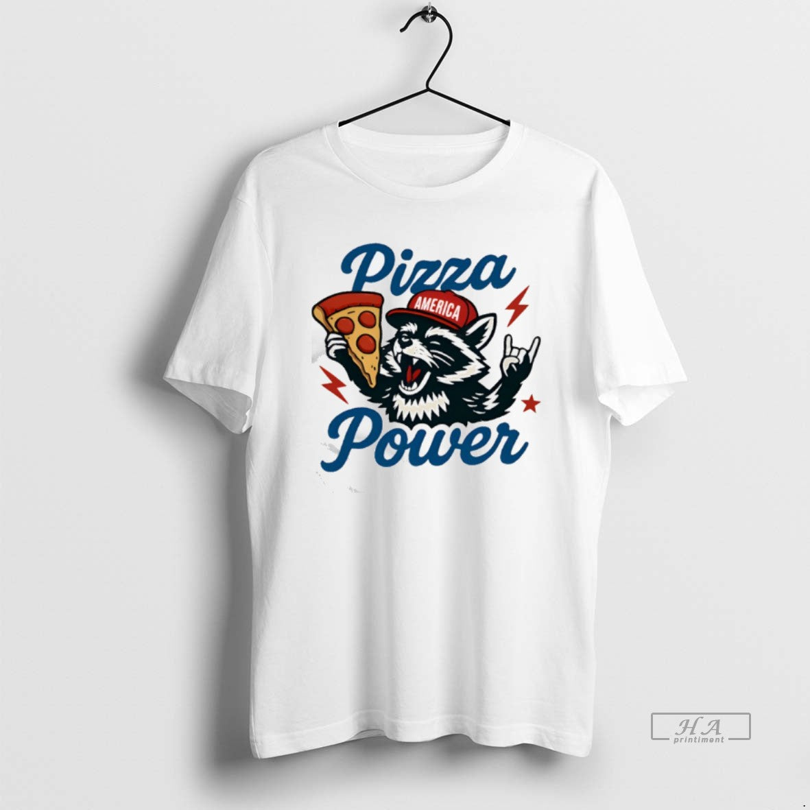 Official Raccoon Pizza Power Usa America Red Hat Graphic T-Shirts, Hoodie, Sweatshirt | AU01DripNestTees.com