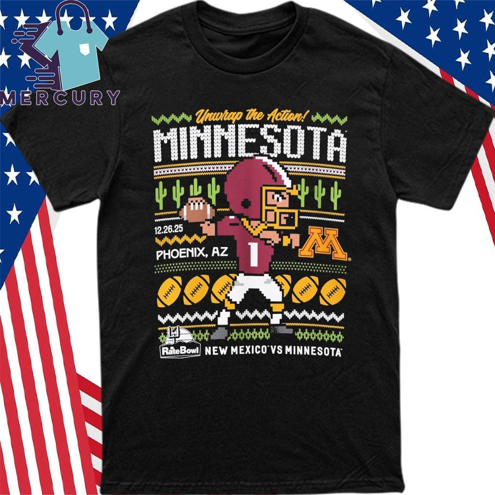Rate Bowl 2025 Minnesota Golden Gophers Pixel Player Shirt