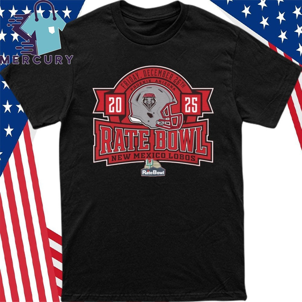 Rate Bowl 2025 New Mexico Lobos Banner Helmet Shirt