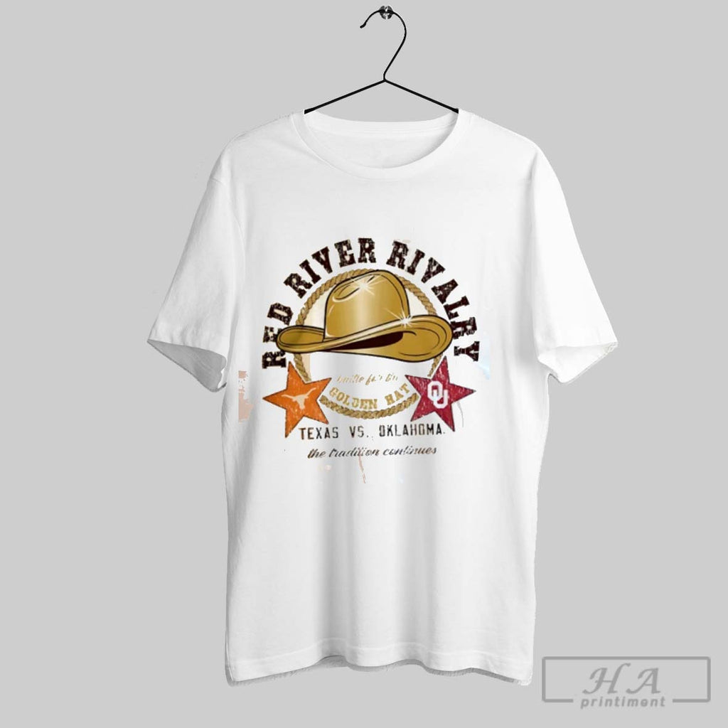 Official Red River Rivalry 2025 Texas Longhorns Vs Oklahoma Sooners Golden Hat
