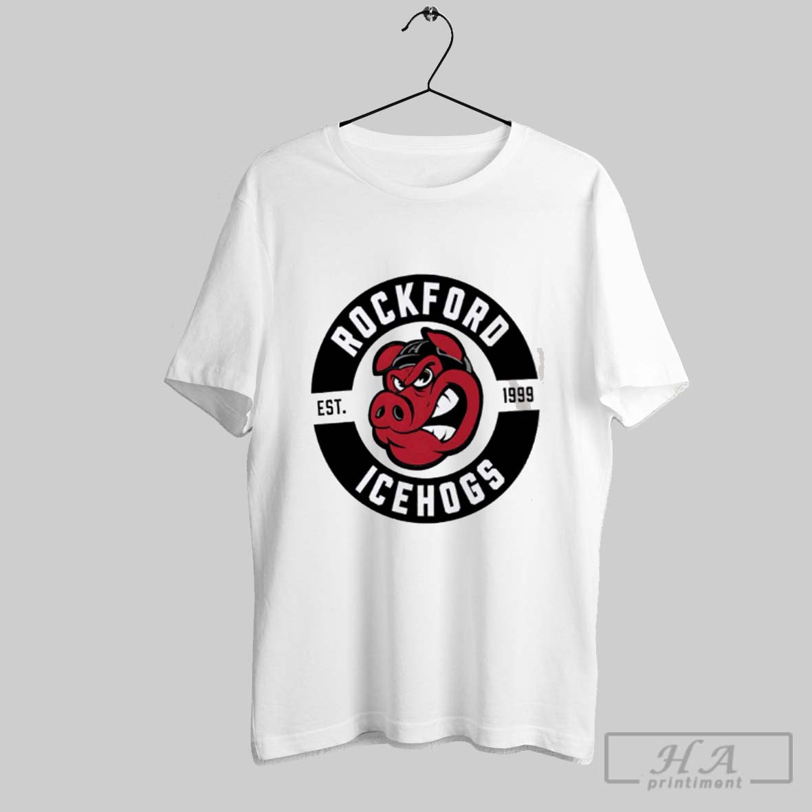 Official Rockford Icehogs Est 1999 Logo Home Games White
