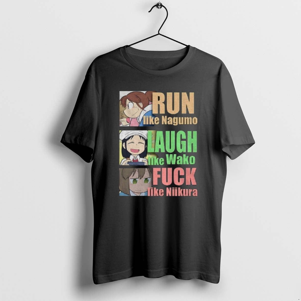 Official Run Like Nagumo Laugh Like Wako Fuck Like Niikura Cartoon T-Shirts, Hoodie, Sweatshirt | AU01DripNestTees.com