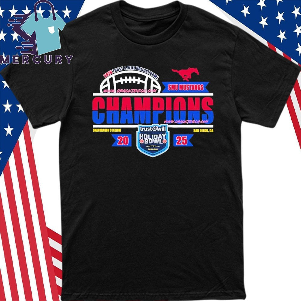 SMU Mustangs Football 2026 Trust & Will Holiday Bowl Locker Room Shirt