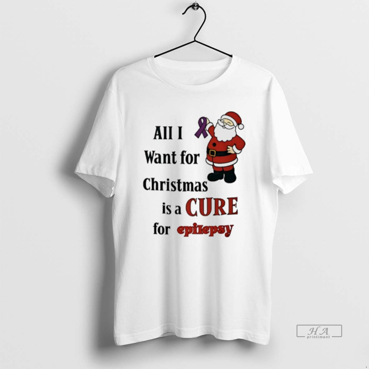 Official Santa Claus All I Want For Christmas Is A Cure For Epilepsy T-Shirts, Hoodie, Sweatshirt | AU01DripNestTees.com