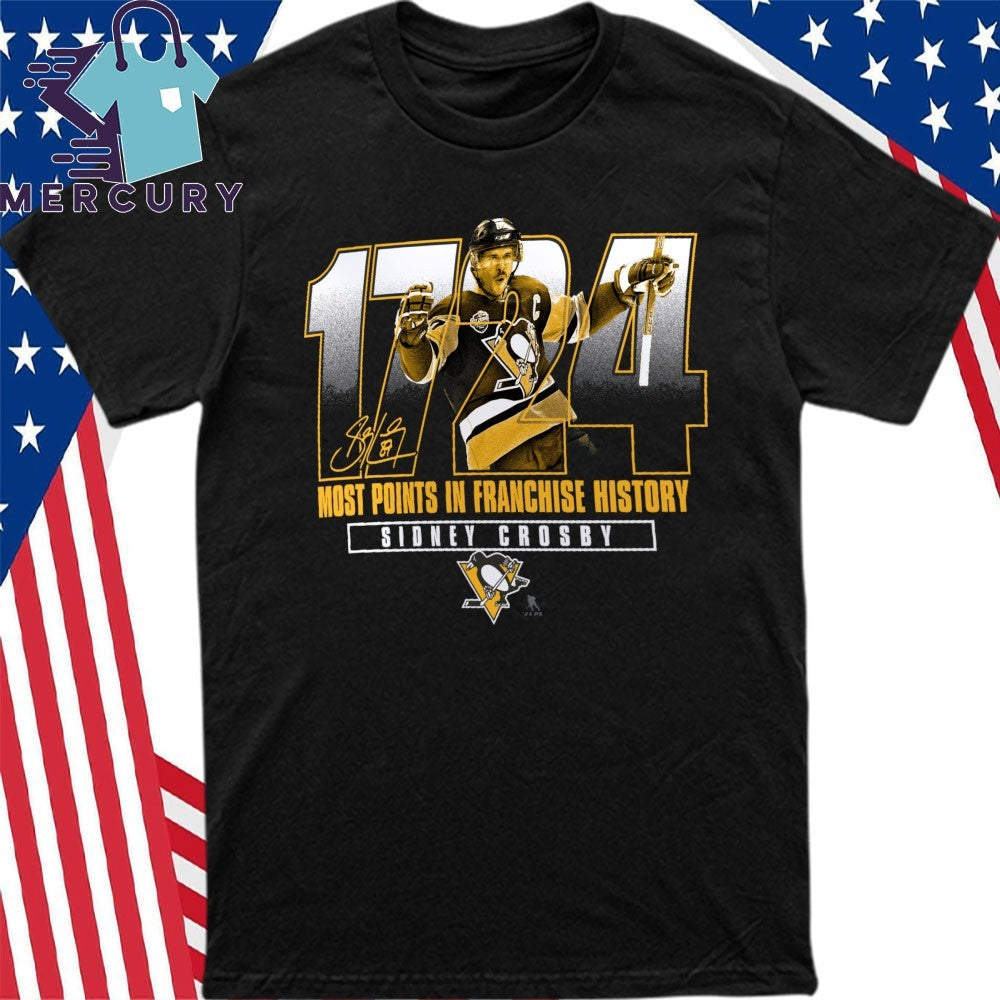 Sidney Crosby Pittsburgh Penguins Most Points in Franchise History Shirt