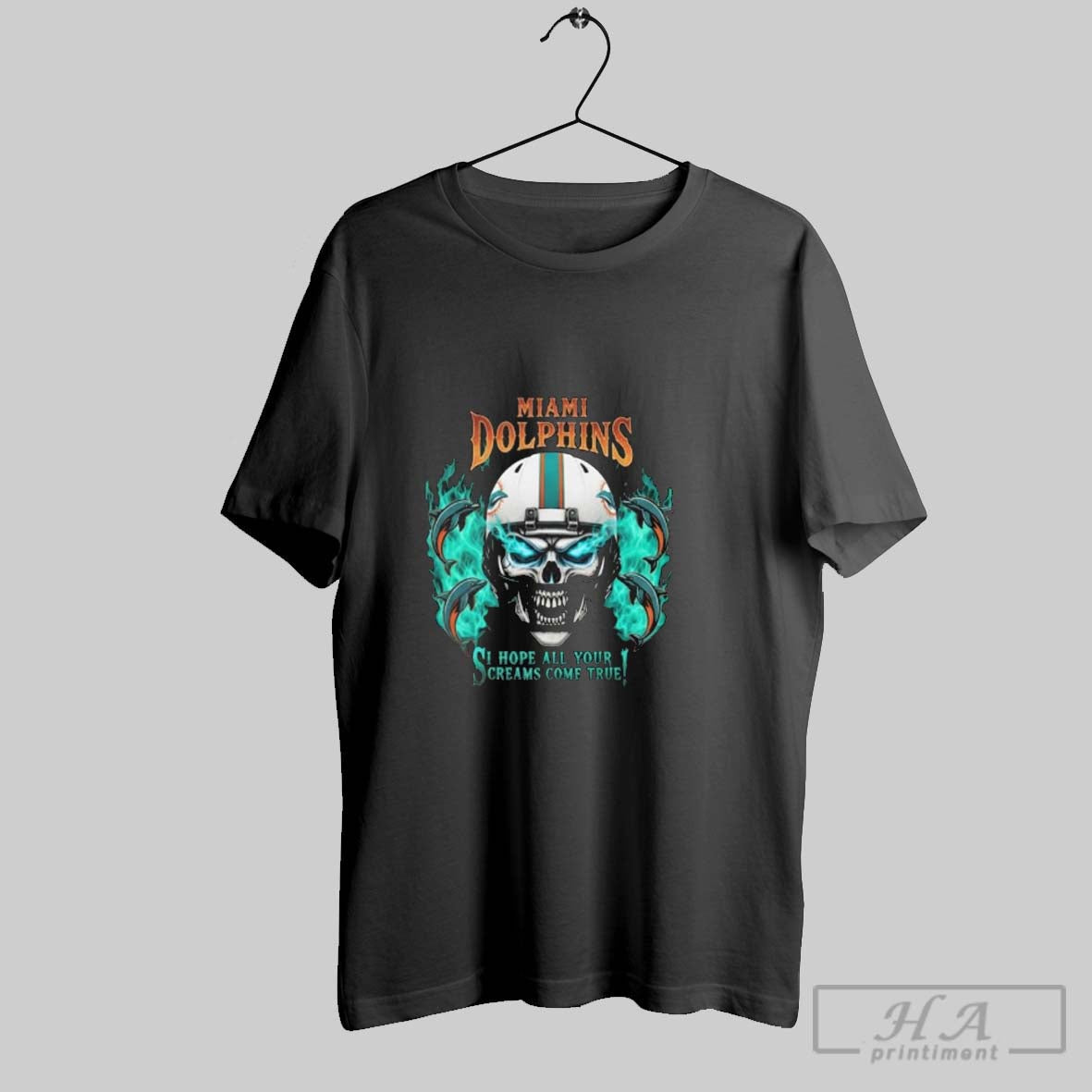 Official Skull X Miami Dolphins I Hope All Your Screams Come True Sweater