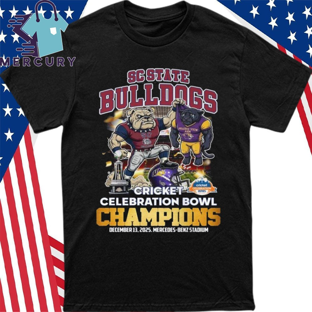 South Carolina State Bulldogs Cricket Celebration Bowl Champions 2025 Mascot Shirt