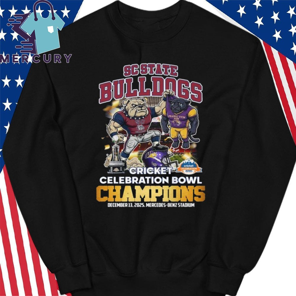 South Carolina State Bulldogs Cricket Celebration Bowl Champions 2025 Mascot Shirt