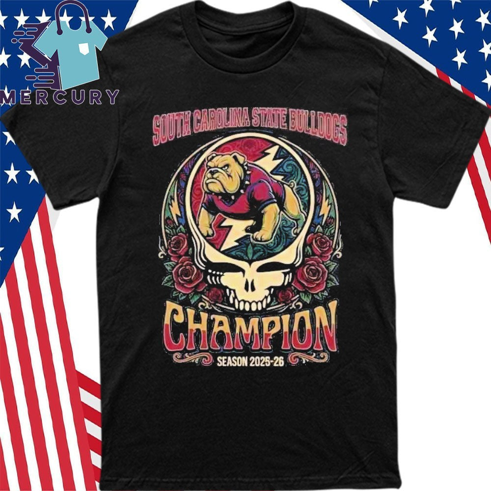 South Carolina State Bulldogs x Grateful Dead Skull Cricket Celebration Bowl Season 2025-26 Shirt