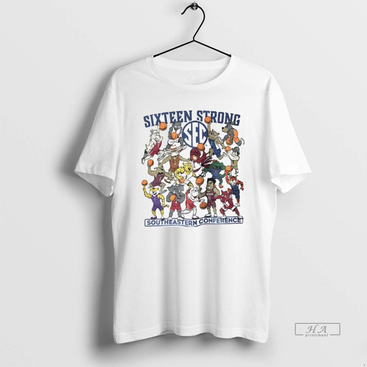 Official Southeastern Conference Sixteen Strong Basketball Sec Mascots T-Shirts, Hoodie, Sweatshirt | AU01DripNestTees.com