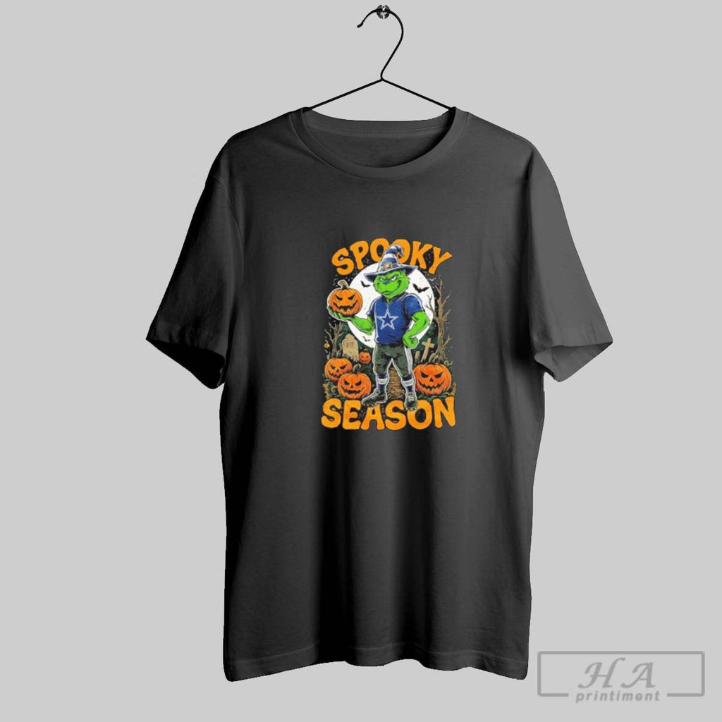 Official Spooky Grinch Cowboys Season Halloween Shirt