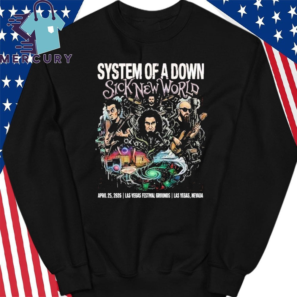 System Of A Down Show At Sick New World Las Vegas 2026 Las Vegas Festival Grounds On April 25 2026 Nevada Shirt
