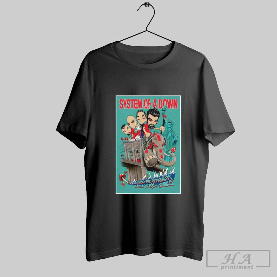 Official System Of A Down Show Band Riding An Elephant August 27 28 2025 Poster