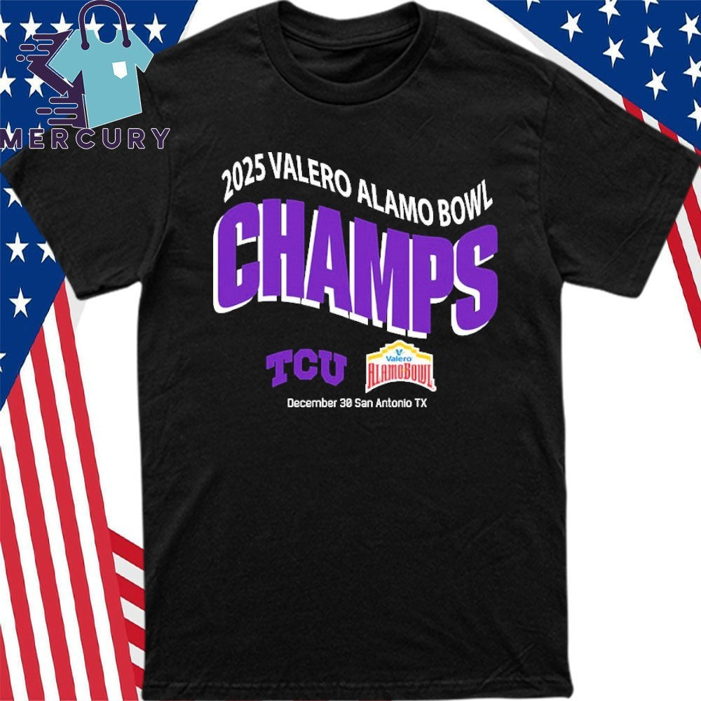 TCU Horned Frogs Football 2025 Valero Alamo Bowl Champions On December 30 In San Antonio TX Shirt
