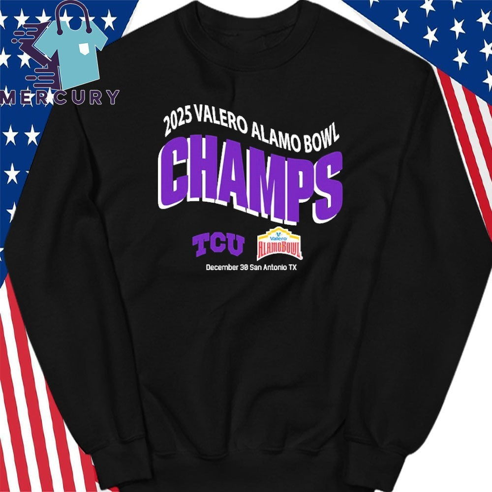 TCU Horned Frogs Football 2025 Valero Alamo Bowl Champions On December 30 In San Antonio TX Shirt