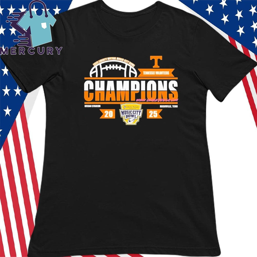 Tennessee Volunteers 2025 Liberty Mutual Music City Bowl Champions Locker Room Shirt