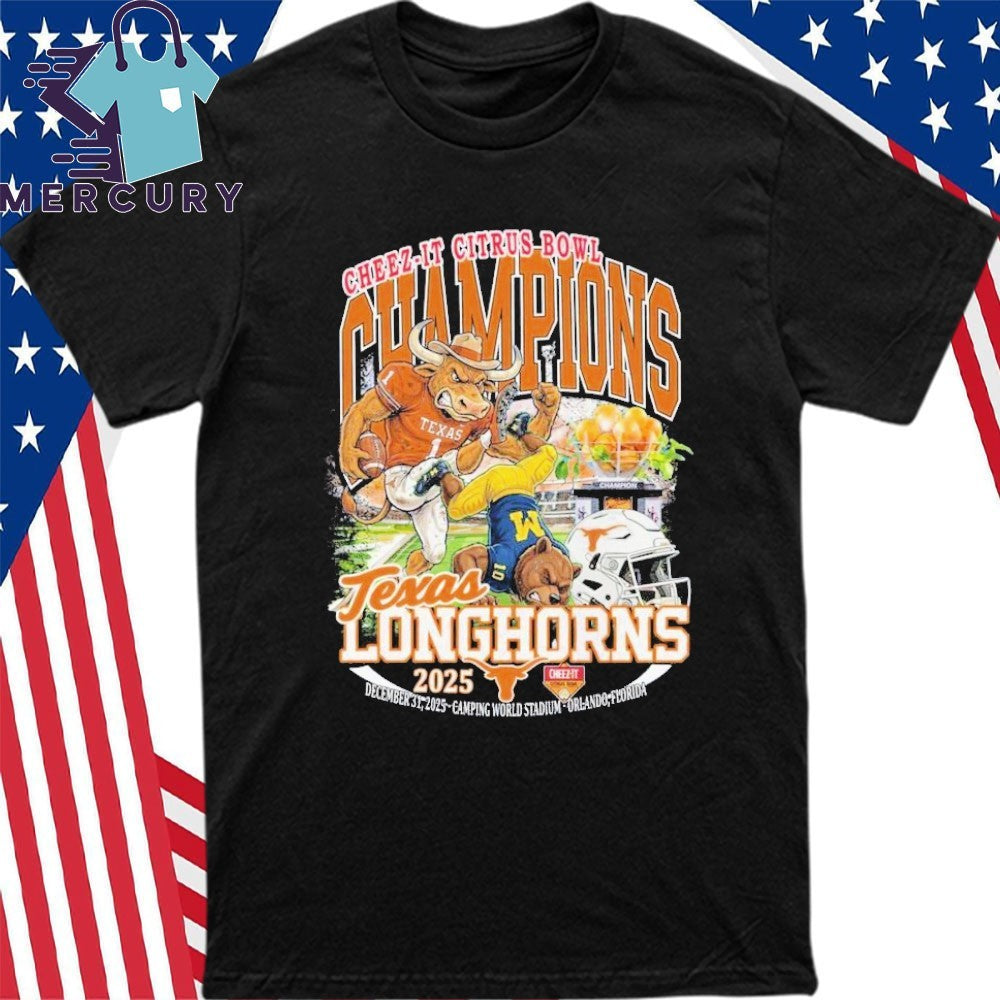 Texas Longhorns 2025 Cheez it Citrus Bowl Champions Mascot Shirt