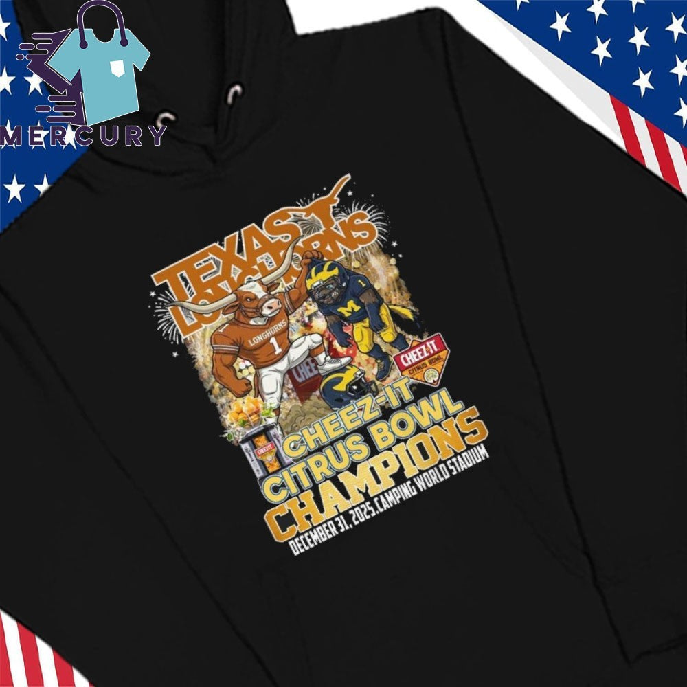 Texas Longhorns Football Cheez-It Citrus Bowl Champions 2025 Mascot Shirt