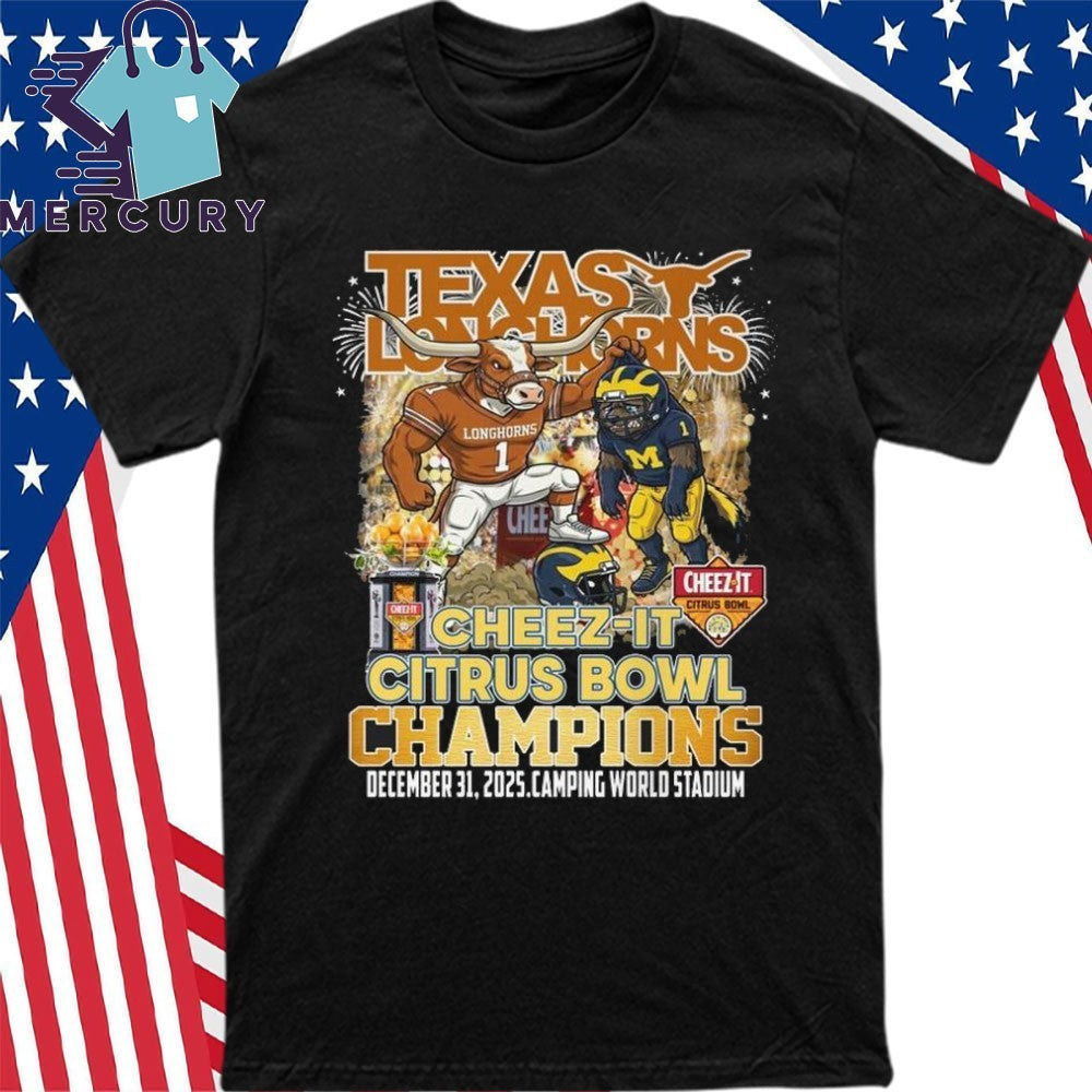 Texas Longhorns Football Cheez-It Citrus Bowl Champions 2025 Mascot Shirt