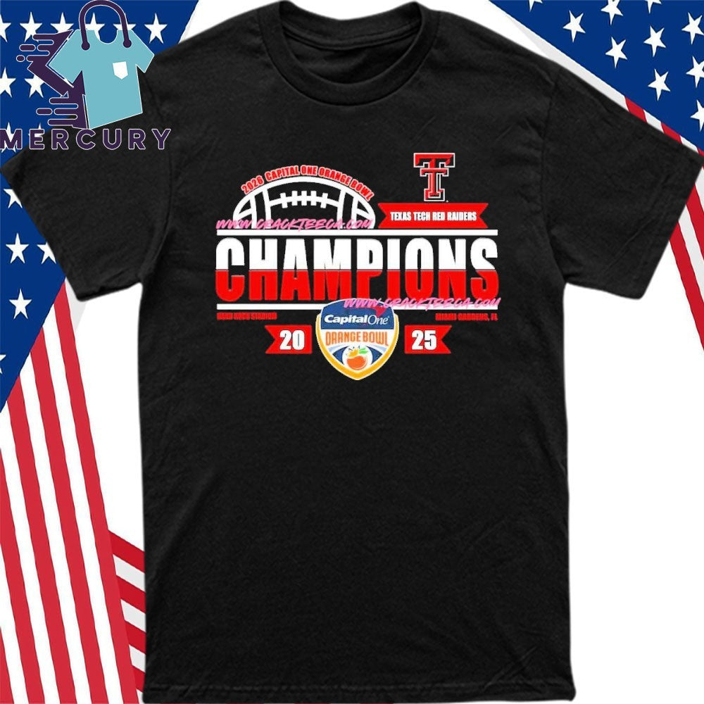 Texas Tech Red Raiders 2026 Capital One Orange Bowl Champions Locker Room Shirt