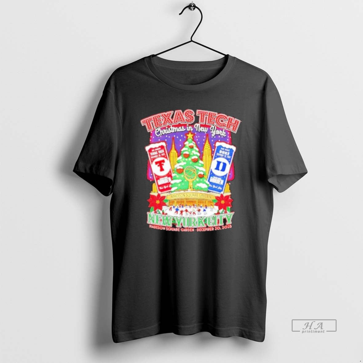 Official Texas Tech Skate Past Duke Holiday In New York December 20 2025 T-Shirts, Hoodie, Sweatshirt | AU01DripNestTees.com
