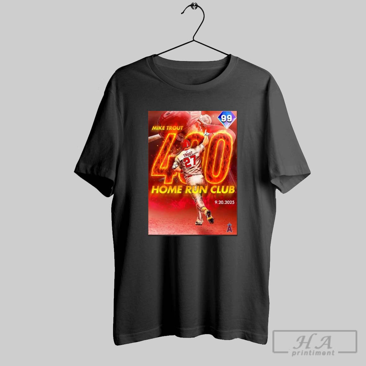 Official The Mike Trout 400 Home Run Club Mlb Los Angeles Angels Unisex