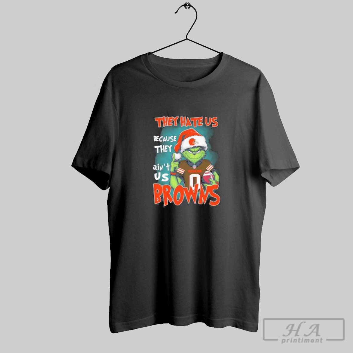Official They Hate Us Cause They Aint Us Grinch Cleveland Browns Christmas