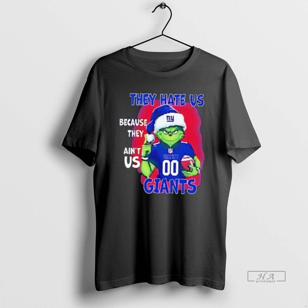 Official They Hate Us Because They Aint Us New York Giants Grinch Santa T-Shirts, Hoodie, Sweatshirt | AU01DripNestTees.com