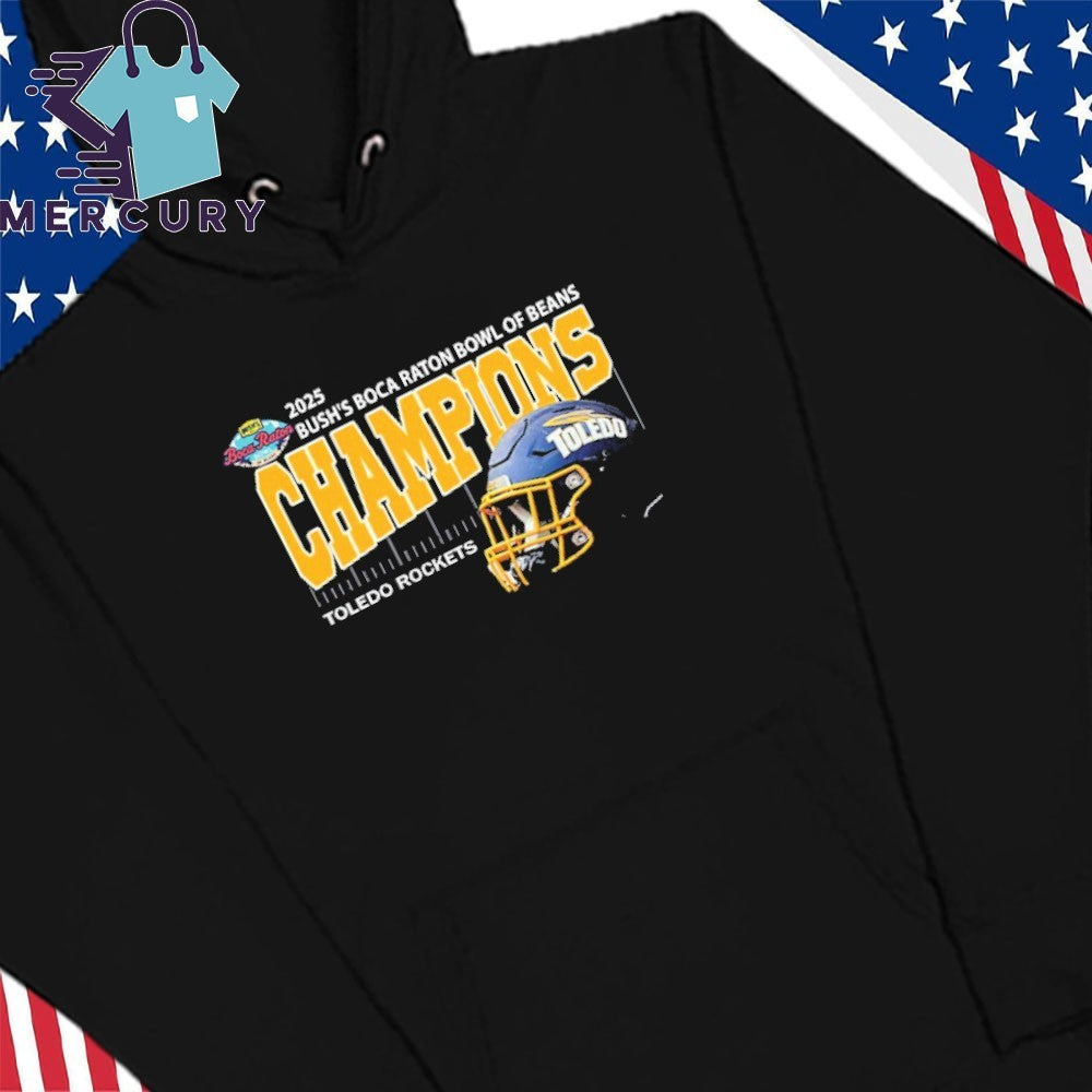 Toledo Rockets Football 2025 Bush’s Boca Raton Bowl Of Beans Champions Helmet Shirt