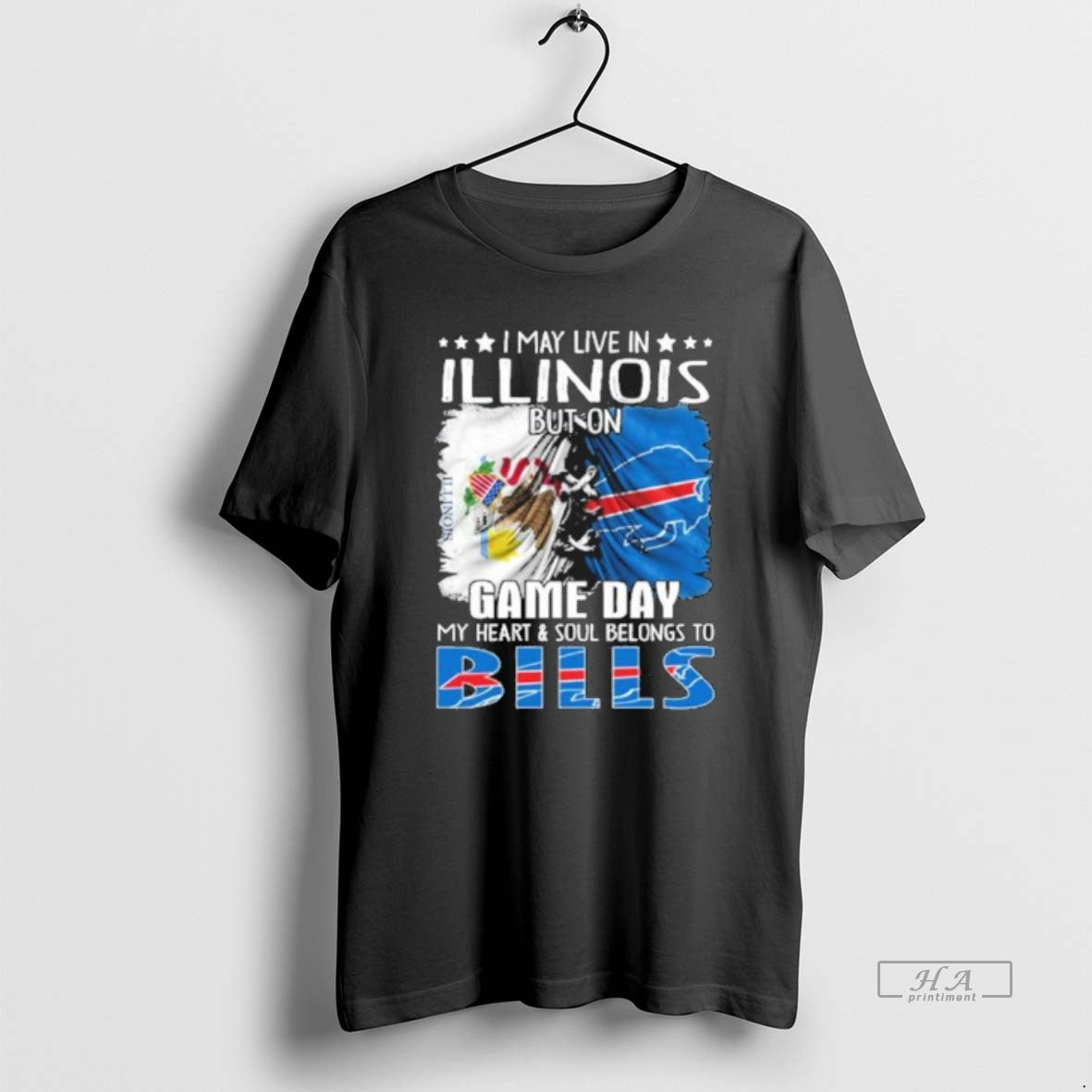 Official Trending Shirt I May Live In Illinois But On Gameday My Heart And Soul Hoodie, Sweatshirt | AU01DripNestTees.com