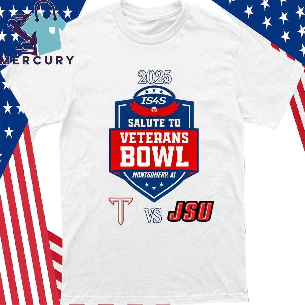 Troy Trojans Vs Jacksonville State Gamecocks 2025 Salute to Veterans Bowl Shirt