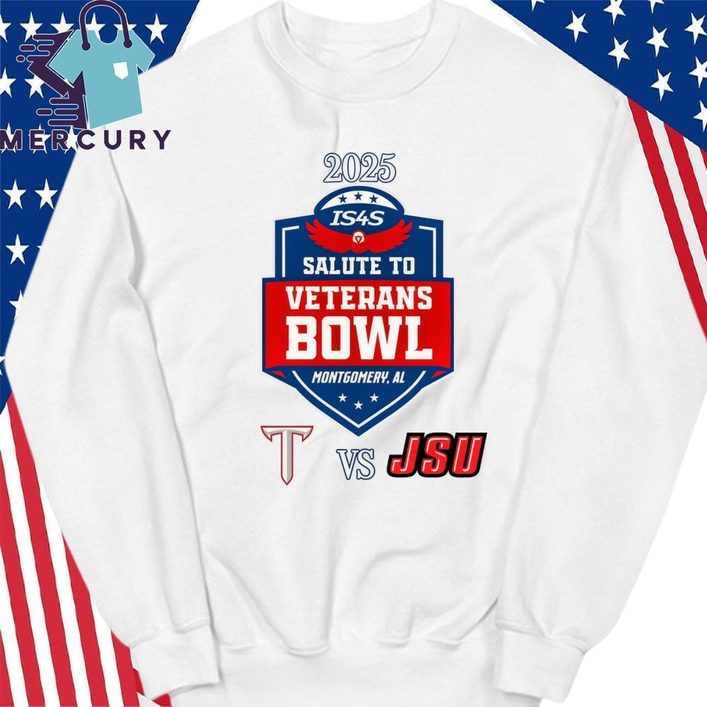 Troy Trojans Vs Jacksonville State Gamecocks 2025 Salute to Veterans Bowl Shirt