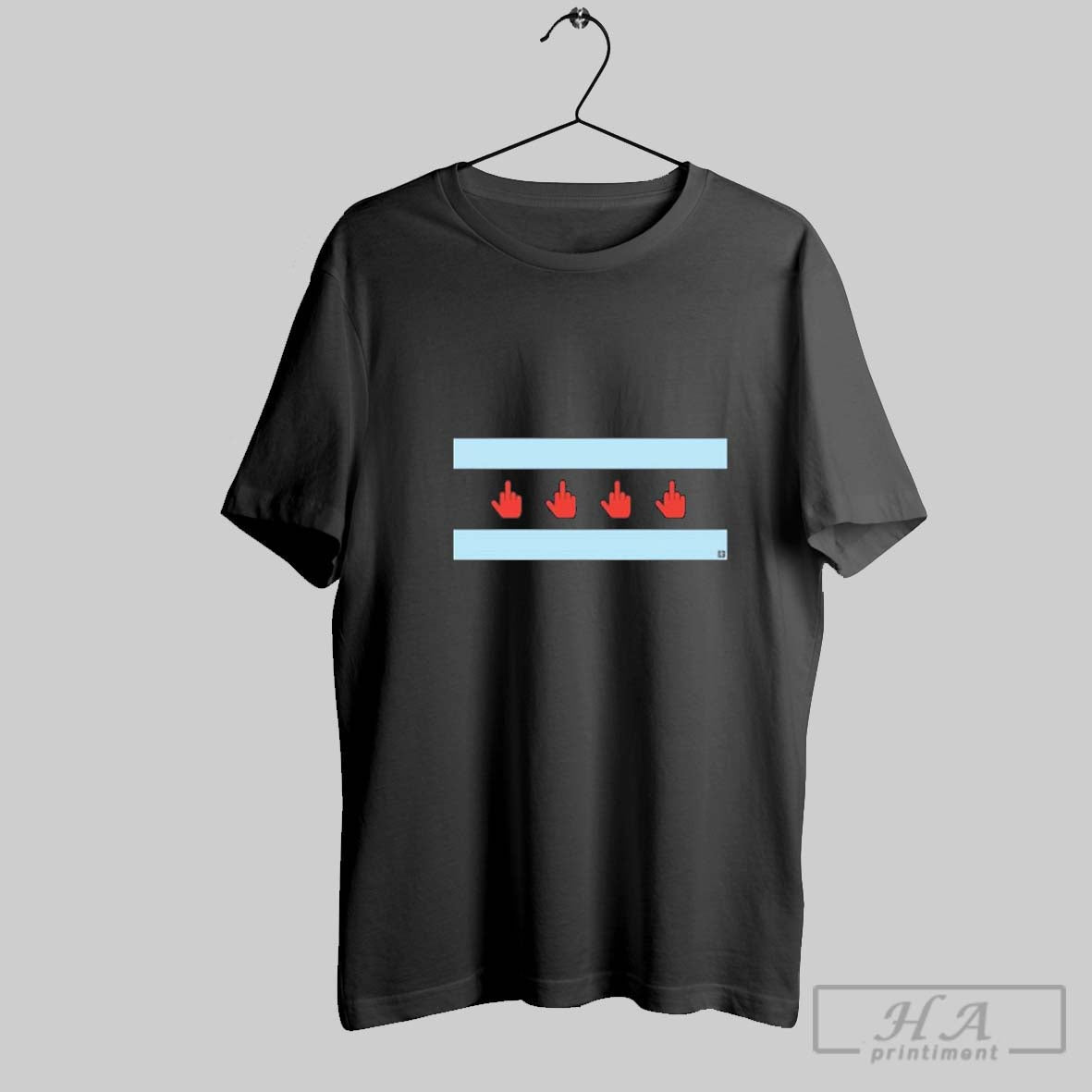 Official Trump Middle Finger Chicago Flag Shirt