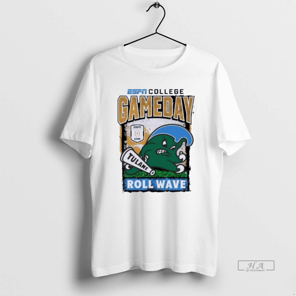 Official Tulane Green Wave Cfp Gameday 1st Round Mascot Roll Wave T-Shirts, Hoodie, Sweatshirt | AU01DripNestTees.com